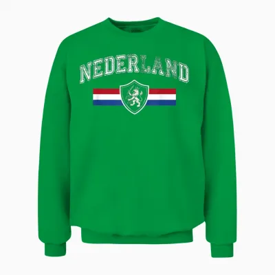 Nederland Netherlands Lion Holland Vintage Orange Unisex Sweatshirt - Irish Green