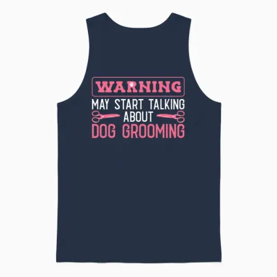 Dog Groomer Dog Grooming Unisex Tank Top - Navy
