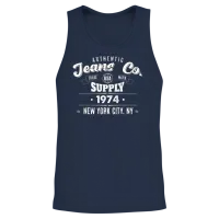 New York City Born in 1974 Vintage Birthday Unisex Tank Top - Navy – 2