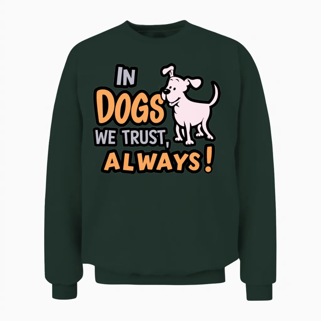 In Dogs We Trust Always for a Dog Owner Unisex Sweatshirt in Forest