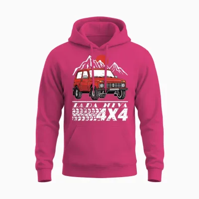 Lada Niva 4x4 Offroad Off-Road Vehicle Russia Ussr Long Sleeve, Black, S Unisex Hoodie - Heliconia