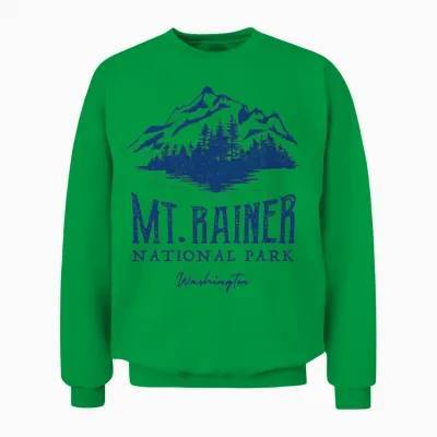 Outdoors Mount Rainier National Park Hiking Unisex Sweatshirt - Irish Green