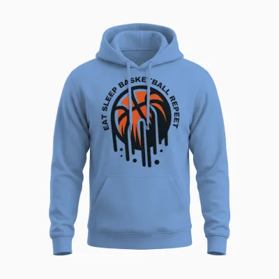 Eat Sleep Basketball Repeat Unisex Hoodie - Carolina Blue