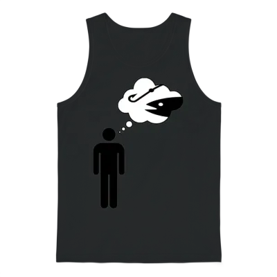 Thinking About Fishing Unisex Tank Top - Black