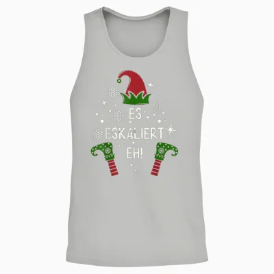Es Eskaliert Eh! Elfen Familien Partnerlook Weihnachten Unisex Tank Top - Ash