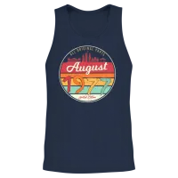 1977 August Retro Unisex Tank Top - Navy – 2