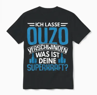 Lustige Grafiken Und Mehr Ouzo Schnaps Spruch Geschenk Greiche Griechenland Geschenkid T-Shirt, Unisex-Erwachsene, Schwarz, S Unisex T-Shirt - Black