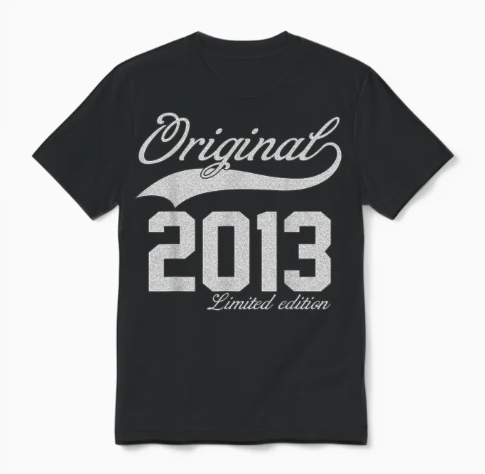 10 Years Vintage Original 2013 Limited Edition 10th Birthday T-Shirt, Black Unisex T-Shirt in Black
