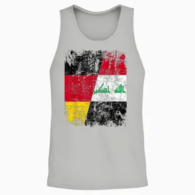 Irak Deutschland Flagge | Damen Herren Kinder | Irak Unisex Tank Top - Ash
