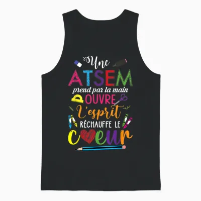 Thank You Atsem Teacher End of Year Kindergarten Humor T-Shirt, Black, S Unisex Tank Top - Black