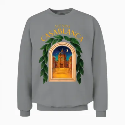 Avenida Casablanca Morocco Casablanca Road Travel Maroc Unisex Sweatshirt - Sport Grey
