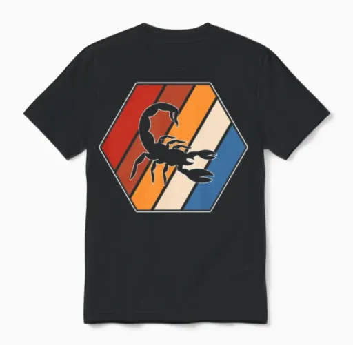 Scorpion Retro Unisex T-Shirt in Black
