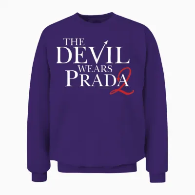 The Devil Wears Prada 2 Official Logo 2 as Red Devil's Tail Unisex Sweatshirt - Purple