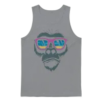 Funny Cool Monkey Unisex Tank Top - Sport Grey – 1