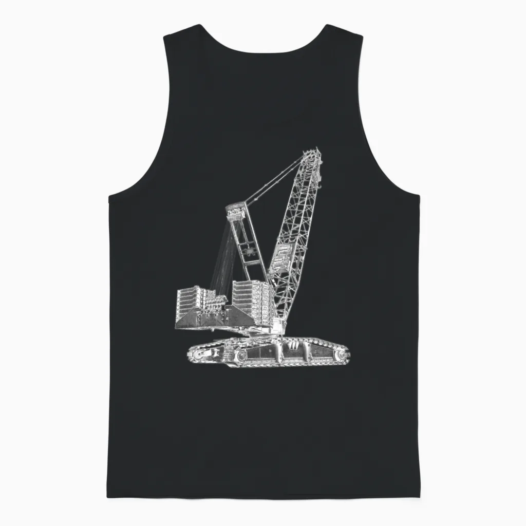 Crawler Crane 750t Unisex Tank Top in Black