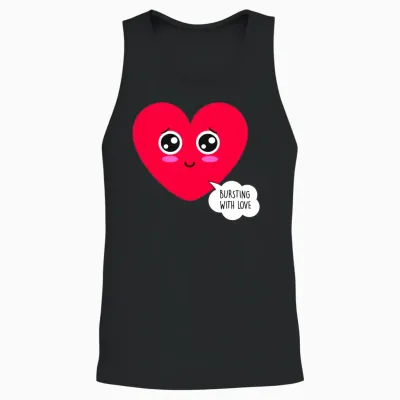 Love Burst Funny Valentines Day Unisex Tank Top - Black