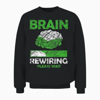 Brain Injury Awareness Brain Rewiring Please Wait Unisex Sweatshirt - Black