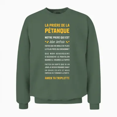 Prayer Petanque Gift Idea Bouliste Petanque Player Unisex Sweatshirt - Military Green