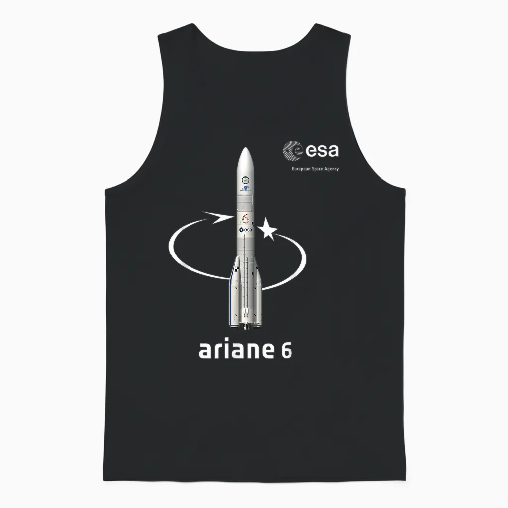 Esa European Space Agency Mission Ariane 6 Fusée T-Shirt, Black, S Unisex Tank Top in Black