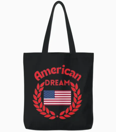 American Dream Usa Flag Original True Tote Bags - Black