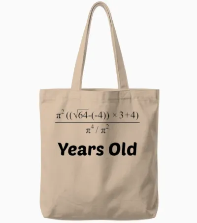 Algebra Equation 40th Birthday Tote Bags - Natural
