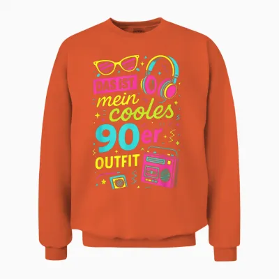 Das Ist Mein Cooles 90er Outfit - 90s 80s Unisex Sweatshirt - Orange