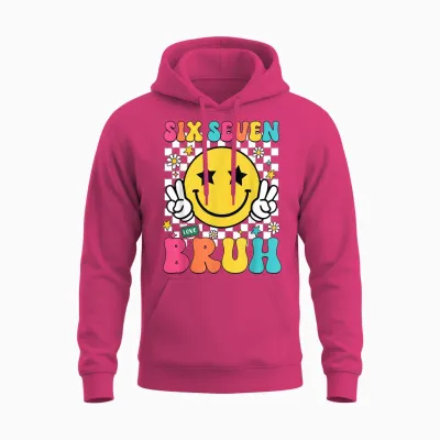 67 Meme Gen Alpha Slang 6 7 Six Seven Bruh Funny Boys Unisex Hoodie - Heliconia
