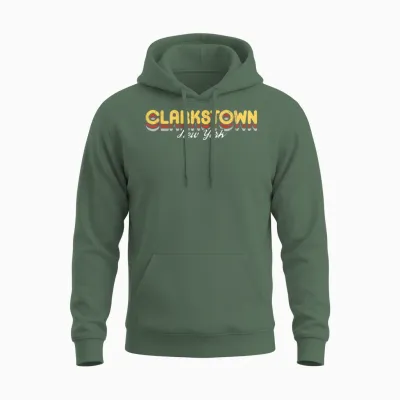 Retro Clarkstown New York Unisex Hoodie - Military Green