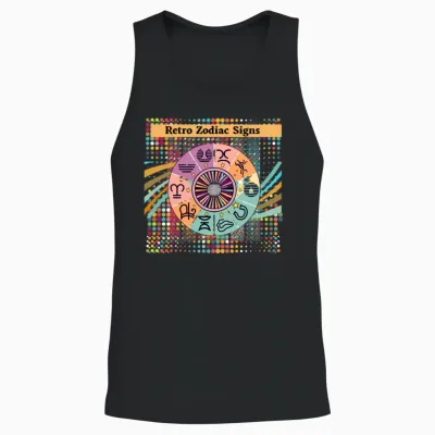 Retro Zodiac Signs Unisex Tank Top - Black