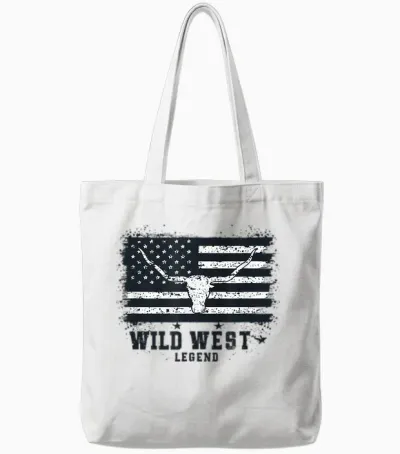Wild West Legend | Western Country Cowboy Men's T-Shirt, White Tote Bags - White
