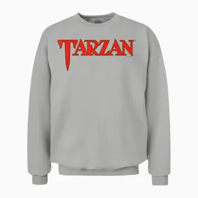 Classic Tarzan Logo in Red Text T-Shirt, Black, S Unisex Sweatshirt - Ash