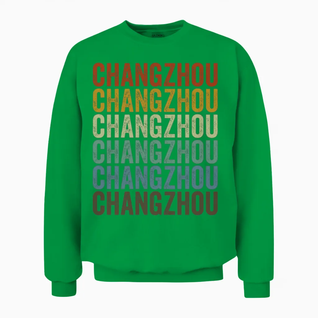 Changzhou China Retro Vintage Unisex Sweatshirt - Irish Green