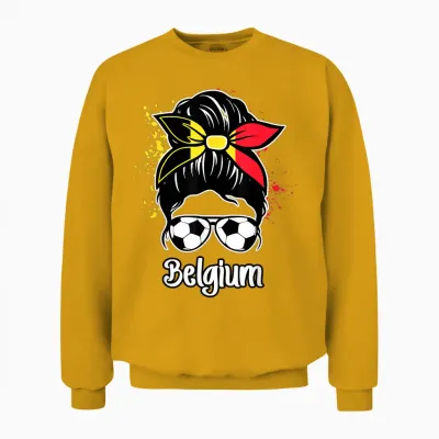 Drapeau Belge Joueur De Football Fan De Football Belge Unisex Sweatshirt - Gold