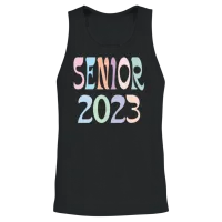 Senior 2023 Shirt, Retro Font, Senior Retro Shirt, Unisex Tank Top - Black – 2