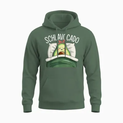 Schlavocado Pyjamas Avocado Sleep Shirt T-Shirt, Black Unisex Hoodie - Military Green