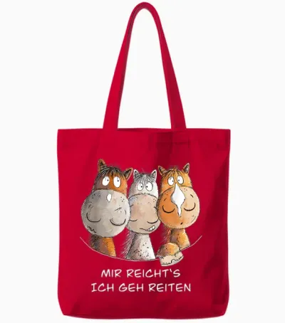Mir Reichts Ich Geh Reiten Pferde Design I Funny Horse T-Shirt, Black Tote Bags - Red