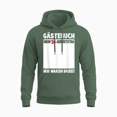 30th Birthday 30 Years Old Funny Guest Book Women Men T-Shirt, Black Unisex Hoodie - Military Green