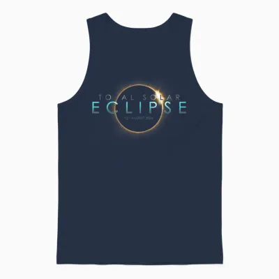 Total Solar Eclipse 12th August 2026 Celebrate Totality Unisex Tank Top - Navy