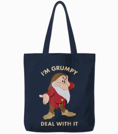 Disney Snow White I'm Grumpy Deal with It Portrait Tote Bags - Navy