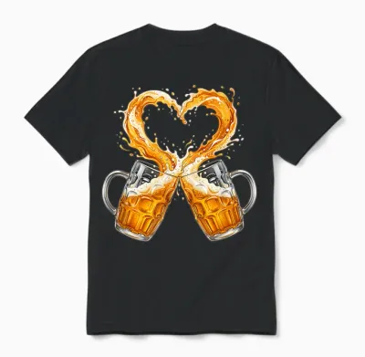 Bier T-Shirt Herren Trachtenshirt Männer Geschenk Bier Sauf Unisex T-Shirt - Black