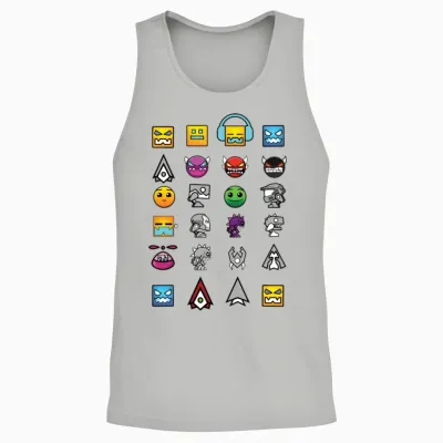 Gd 2 Icon Hardest Level Geometry Dashfinger Demon Unisex Tank Top - Ash