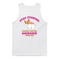 Fat Corgi, Chubby Corgi, Corgi Mom, Corgi Meme Unisex Tank Top - White – 1