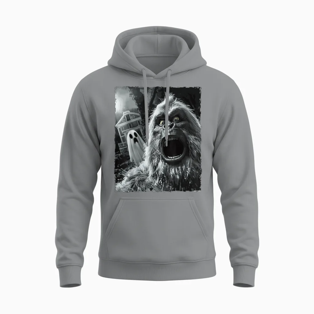 Funny Bigfoot Sasquatch Halloween Unisex Hoodie in Sport Grey