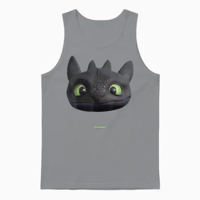 Dreamworks Dragons Toothless Night Fury Big Face Costume Unisex Tank Top - Sport Grey