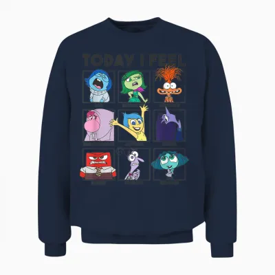 Disney Pixar Inside Out 2 Today I Feel... Vintage Panels Unisex Sweatshirt - Navy