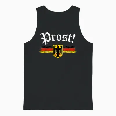 Oktoberfest Shirt for Men Women German Flag Prost Vintage Unisex Tank Top - Black