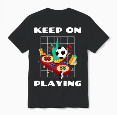 Keep on Playing Nostalgia Unisex T-Shirt - Black