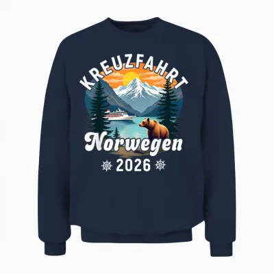 Kreuzfahrt Norwegen 2026 Freund Familie Norwegen Unisex Sweatshirt - Navy