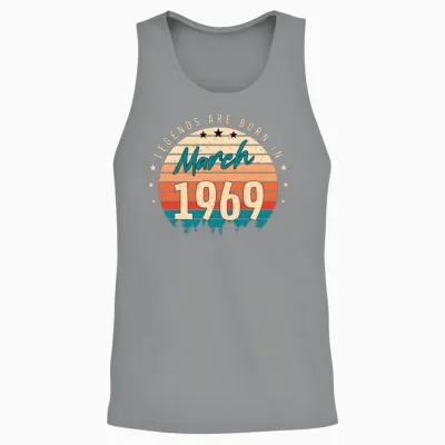 1969 in March Retro Unisex Tank Top - Sport Grey