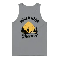 Never Hike Alone Mountain Dog Hiking Hiker Unisex Tank Top - Sport Grey – 1